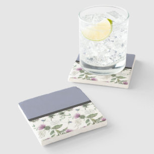 Lilac Floral Stone Coaster