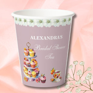 Lilac Floral Tea Party Bridal Shower Paper  Cups