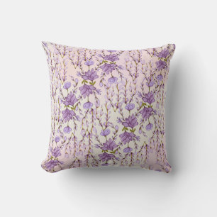 lilac floral throw pillow
