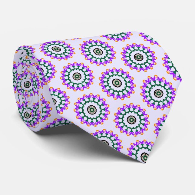 Lilac Floral Tie (Rolled)