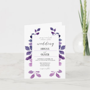 Lilac Floral Wedding Invitation