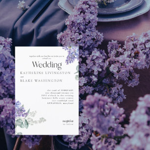 Lilac Floral Wedding  Invitation