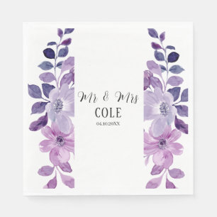 Lilac Floral Wedding Napkin