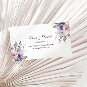 Lilac Floral Wedding Registry Information Card