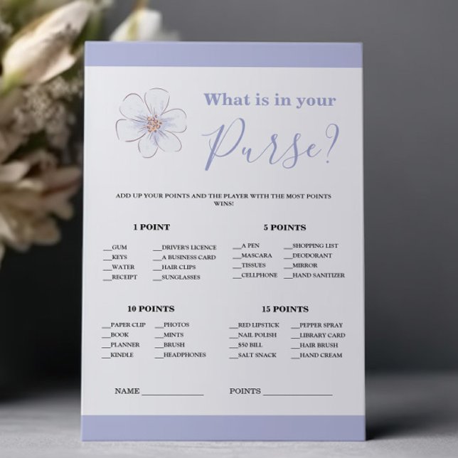 Lilac Floral What is in Purse Bridal Shower Game (Creator Uploaded)