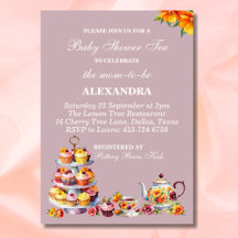 Lilac Floral Whimsical Tea Baby Shower  