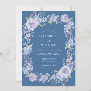 Lilac Floral Whimsical Wedding Invitation