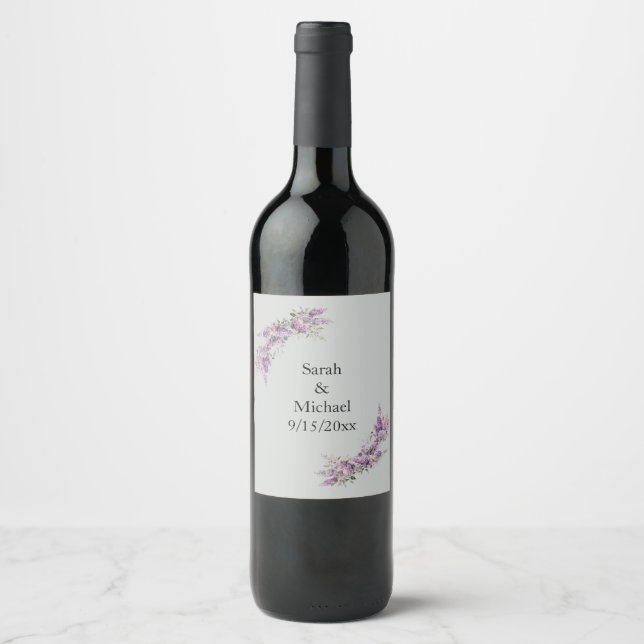 Lilac floral wine label (Front)