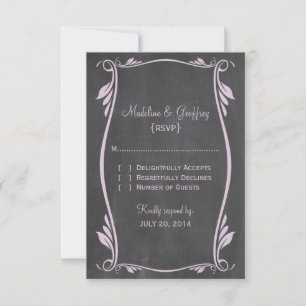 Lilac Flourish Chalkboard Response Card