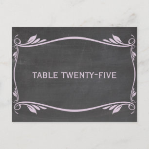 Lilac Flourish Chalkboard Table Number Postcard