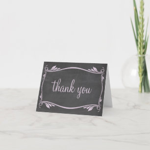 Lilac Flourish Chalkboard Thank You Card