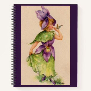 lilac flower girl notebook