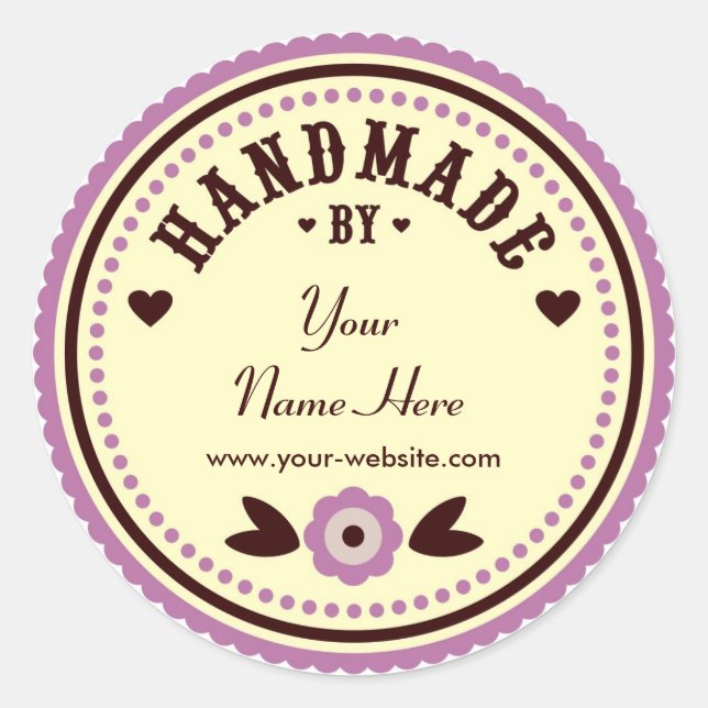 Lilac Flower Handmade By Personalised Stickers (Front)