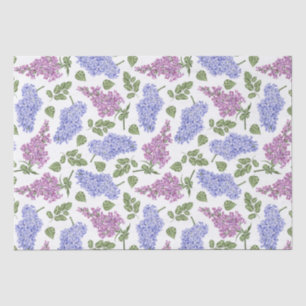 Lilac flowers and leaves pattern tissue paper