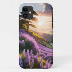 Lilac Flowers Bloom on Hill at Sunset Glow Case-Mate iPhone Case