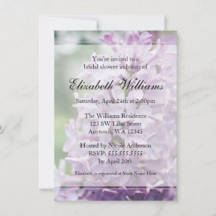 Lilac Flowers Bridal Shower Invitation