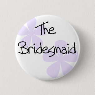 Lilac Flowers Bridesmaid 6 Cm Round Badge