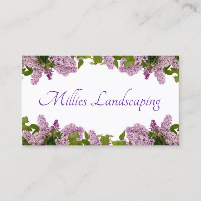 Lilac Flowers Business Card (Front)