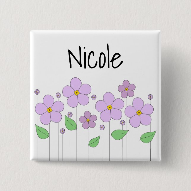 Lilac Flowers Button (Front)