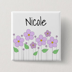 Lilac Flowers Button