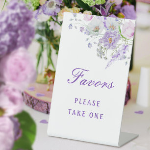 Lilac Flowers Favours Pedestal Sign