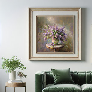 Lilac Flowers in Vase Poster