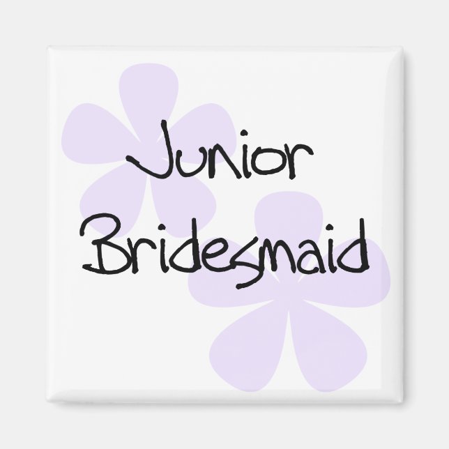 Lilac Flowers Junior Bridesmaid Magnet (Front)