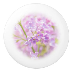 Lilac Flowers Mist Ceramic Knob