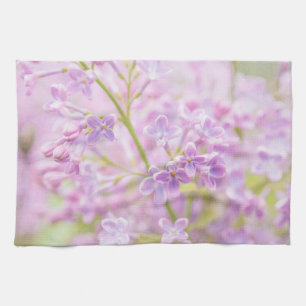 Lilac Flowers Mist Tea Towel