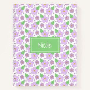 Lilac Flowers Pattern Notebook