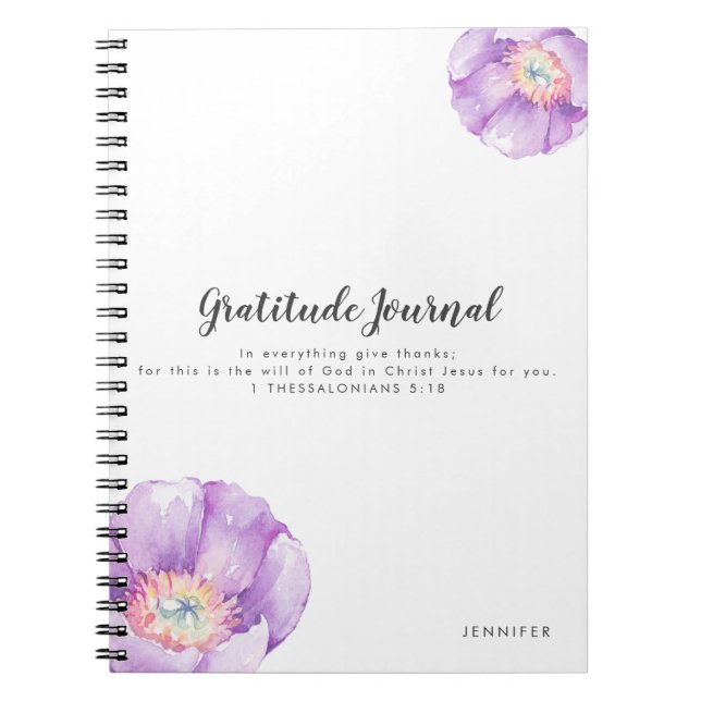 Lilac Flowers Personalised Gratitude Journal (Front)
