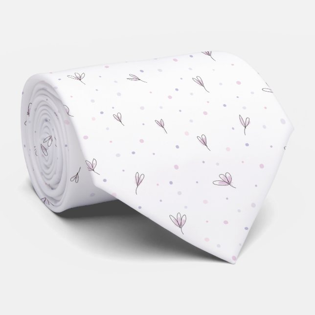 Lilac Flowers Tie (Rolled)