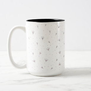 Lilac Flowers Two-Tone Coffee Mug