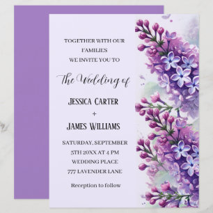 Lilac Flowers Watercolor Rustic Wedding