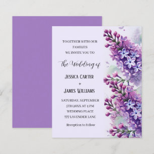 Lilac Flowers Watercolor Rustic Wedding