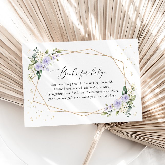 Lilac Flowers, White Flowers, Boho, Books For Baby Enclosure Card (Creator Uploaded)
