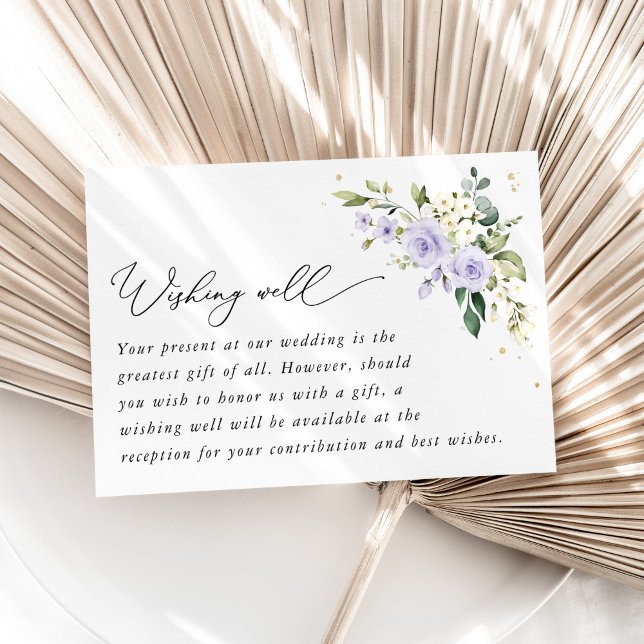 Lilac Flowers, White Flowers, Wedding Wishing Well Enclosure Card (Creator Uploaded)