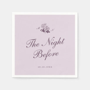 Lilac French Botanical Rehearsal Dinner Napkins
