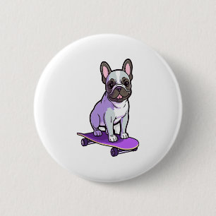Lilac French Bulldog  6 Cm Round Badge