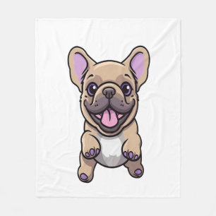 Lilac French Bulldog  Fleece Blanket