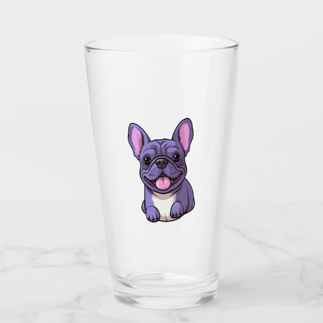 Lilac French Bulldog  Glass (Front)