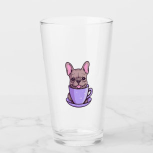 Lilac French Bulldog  Glass