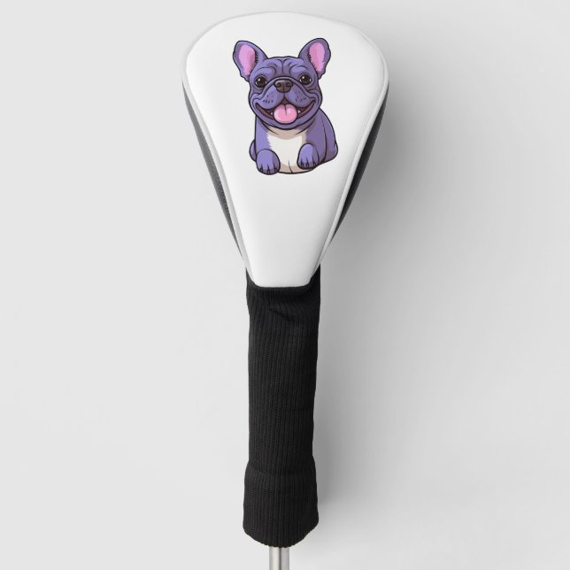 Lilac French Bulldog  Golf Head Cover (Front)