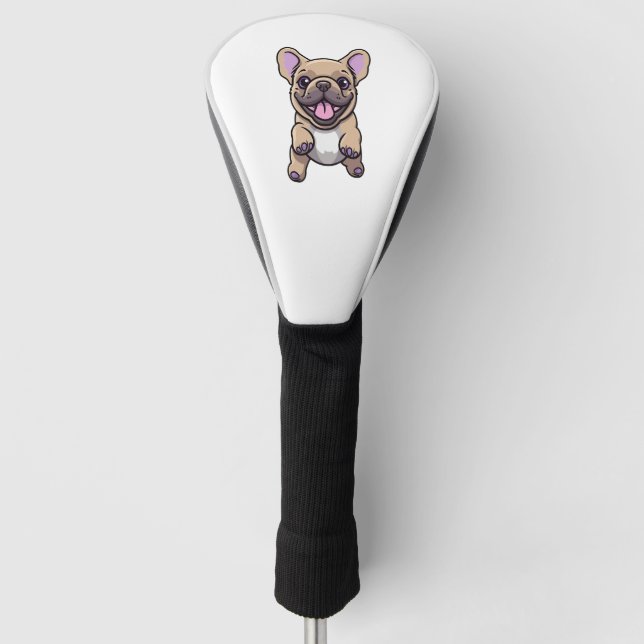Lilac French Bulldog  Golf Head Cover (Front)