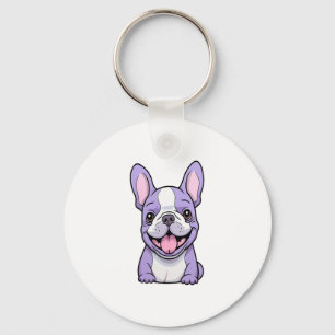 Lilac French Bulldog Key Ring