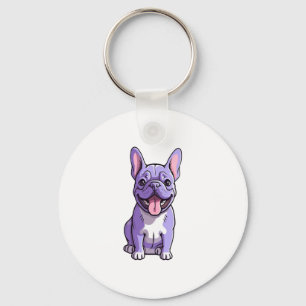 Lilac French Bulldog Key Ring