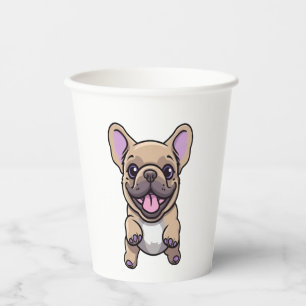Lilac French Bulldog  Paper Cups