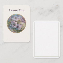 Lilac Garden Blooms — Thank You Card (Luxe Ivory,