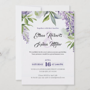 Lilac Garden Floral Wedding Invitation