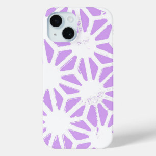 Lilac geometric pattern iPhone 15 case